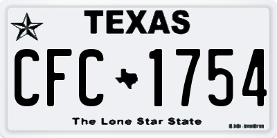 TX license plate CFC1754