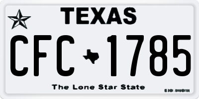 TX license plate CFC1785