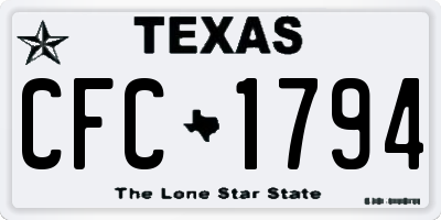TX license plate CFC1794
