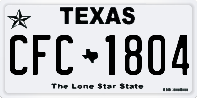 TX license plate CFC1804