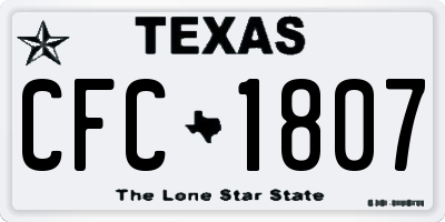 TX license plate CFC1807