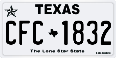 TX license plate CFC1832