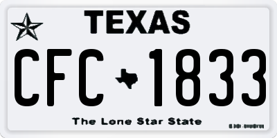 TX license plate CFC1833