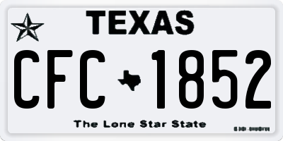 TX license plate CFC1852