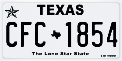 TX license plate CFC1854