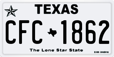 TX license plate CFC1862