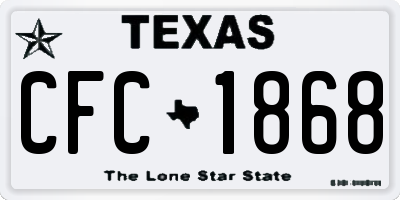 TX license plate CFC1868