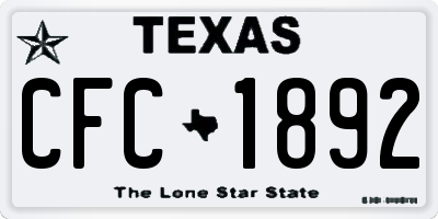 TX license plate CFC1892