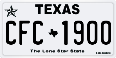 TX license plate CFC1900