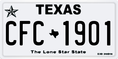 TX license plate CFC1901