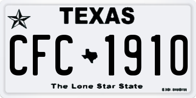 TX license plate CFC1910