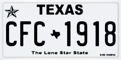 TX license plate CFC1918