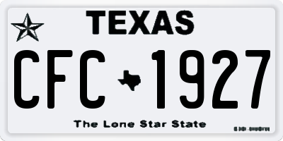 TX license plate CFC1927