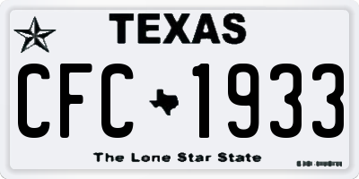 TX license plate CFC1933