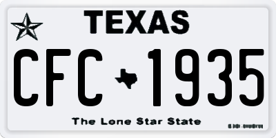 TX license plate CFC1935