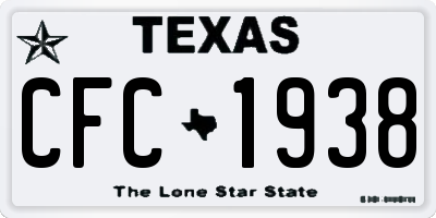 TX license plate CFC1938