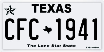 TX license plate CFC1941
