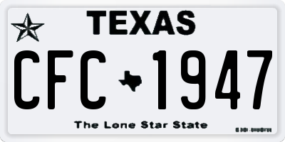 TX license plate CFC1947
