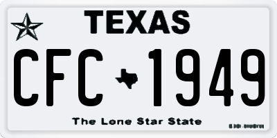 TX license plate CFC1949