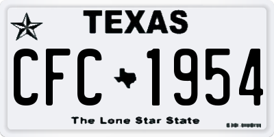 TX license plate CFC1954