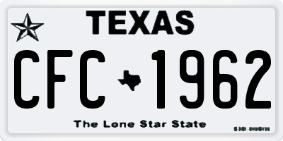 TX license plate CFC1962