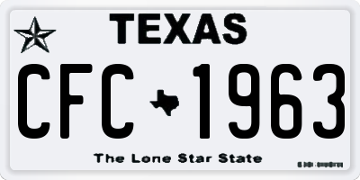 TX license plate CFC1963