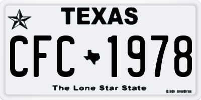 TX license plate CFC1978