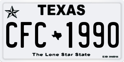 TX license plate CFC1990