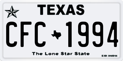 TX license plate CFC1994