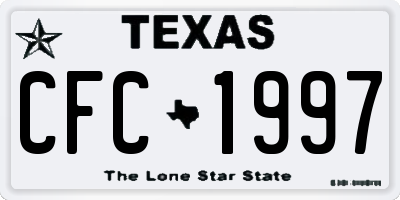 TX license plate CFC1997