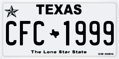 TX license plate CFC1999
