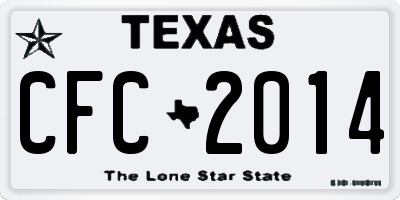 TX license plate CFC2014