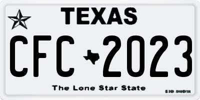 TX license plate CFC2023
