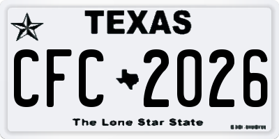 TX license plate CFC2026