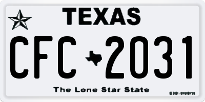 TX license plate CFC2031