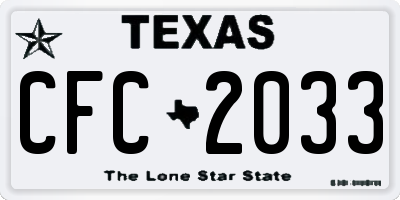 TX license plate CFC2033