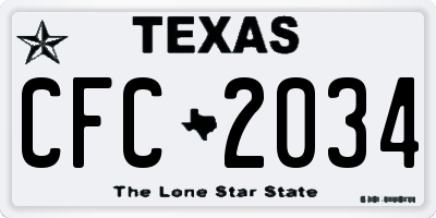 TX license plate CFC2034