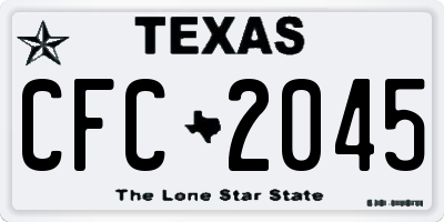 TX license plate CFC2045