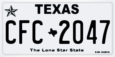 TX license plate CFC2047