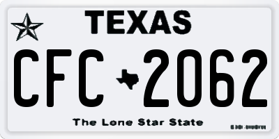 TX license plate CFC2062