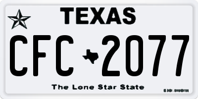 TX license plate CFC2077