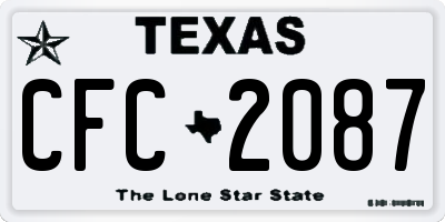 TX license plate CFC2087