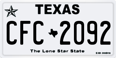 TX license plate CFC2092