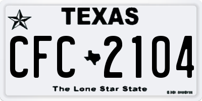 TX license plate CFC2104