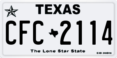 TX license plate CFC2114