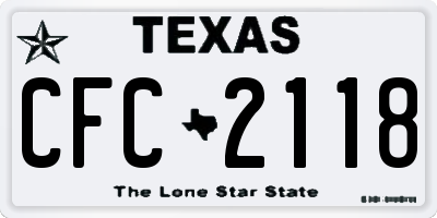 TX license plate CFC2118