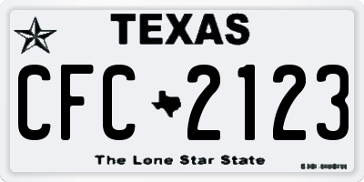 TX license plate CFC2123
