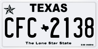 TX license plate CFC2138