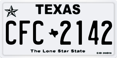 TX license plate CFC2142