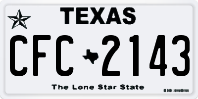 TX license plate CFC2143